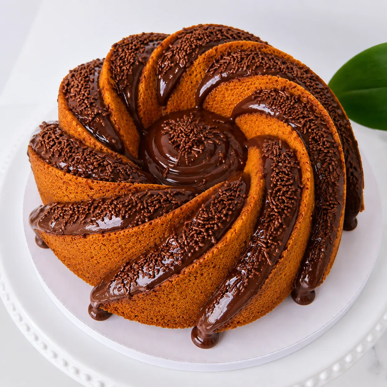 Bolo Bundt com chocolate